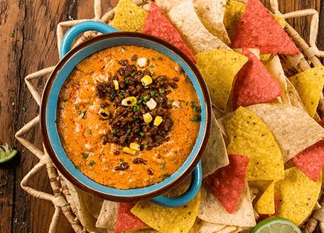 Spicy Sausage Cheddar Chili Queso Dip (with Real Cheese)