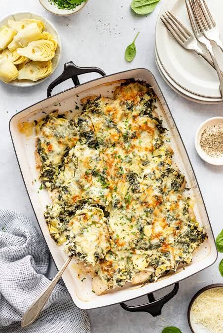 Creamy Spinach & Artichoke Chicken Bakes