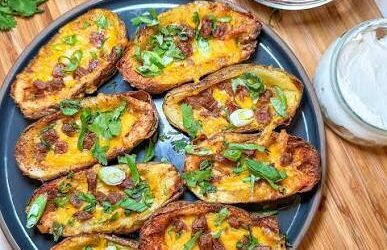 Loaded Turkey Enchilada Potato Skins