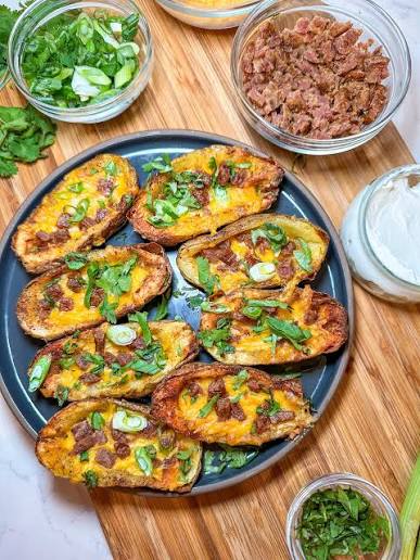 Loaded Turkey Enchilada Potato Skins